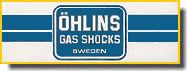 Autocollant Bleu Gas Shocks 5.4x14.9cm
