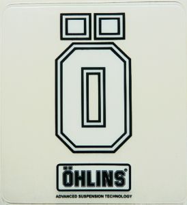 00191-21 Autocollant Öhlins Blanc 5.9x6.4cm