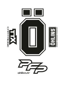 Autocollant de fourche TT Noir 17x22cm